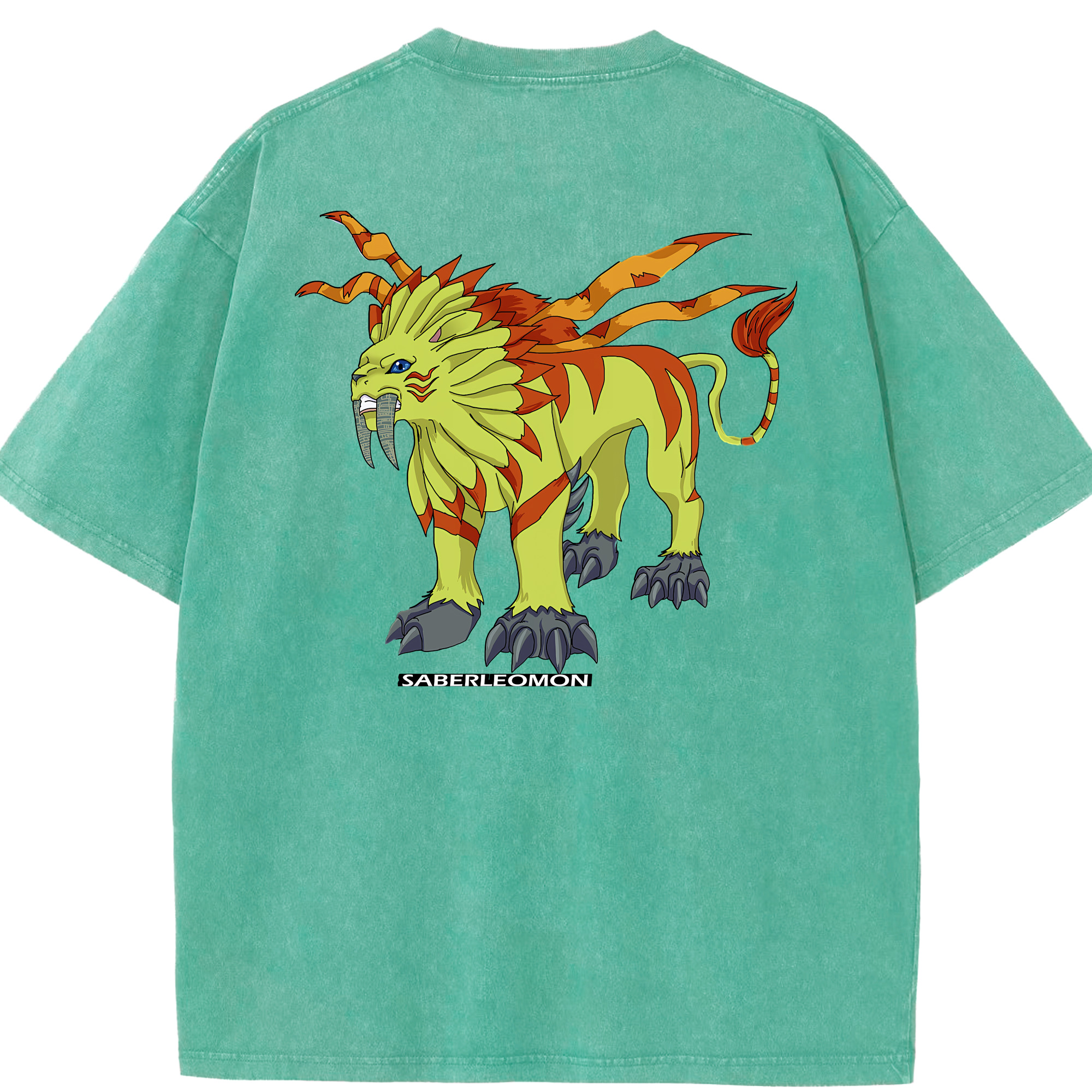 （画像用） Digimon デジタルモンスター/デジモン 綿100% ヴィンテージ風 半袖Tシャツ（背面プリント）